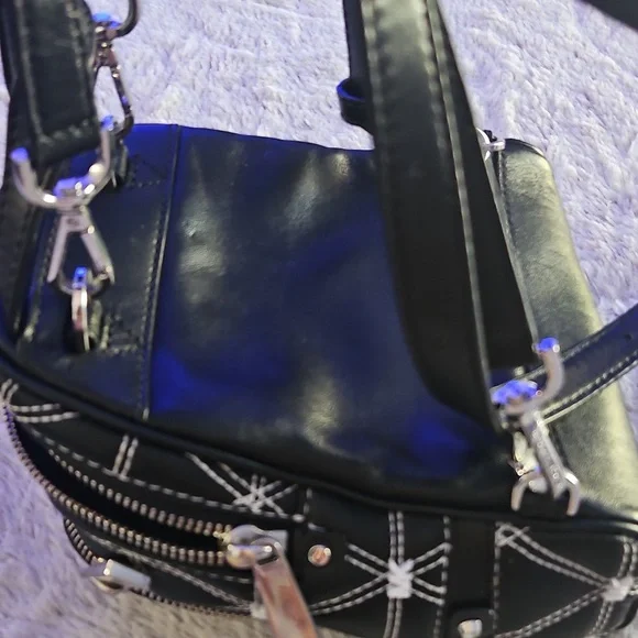 Michael Kors Black and White Quilted Backpack - Picture 7 of 12